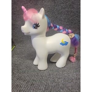 My‎ Little Pony White Unicorn With Rainbow Hair Luna Moon Horse Hasbro